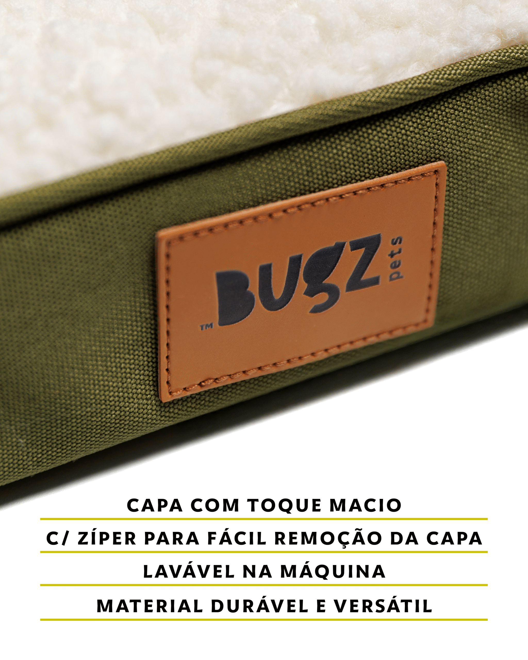 Cama Brisa verde para cães e gatos, cama ortopédica sem barreiras com capa removível.