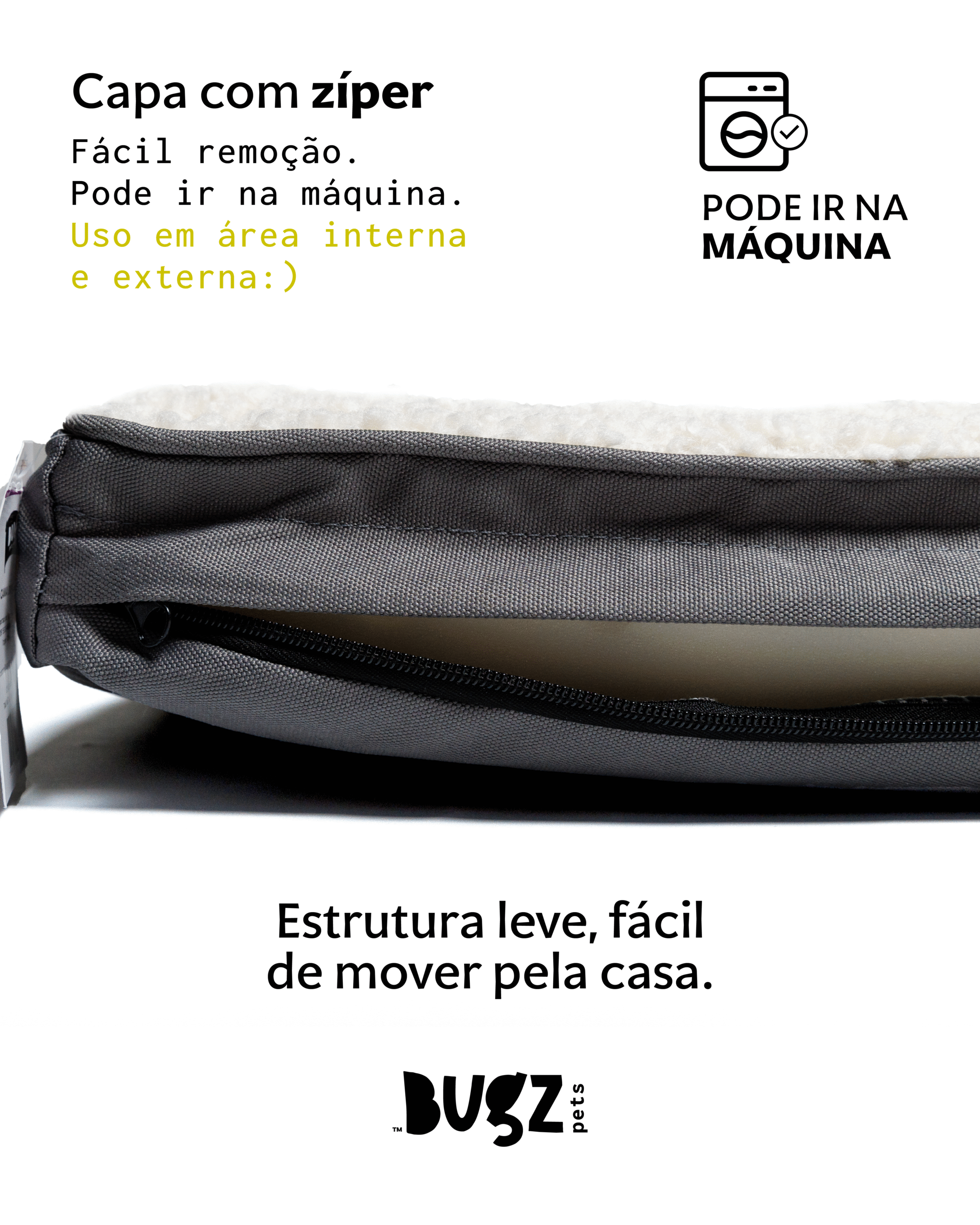 Cama Brisa cinza para cães e gato.