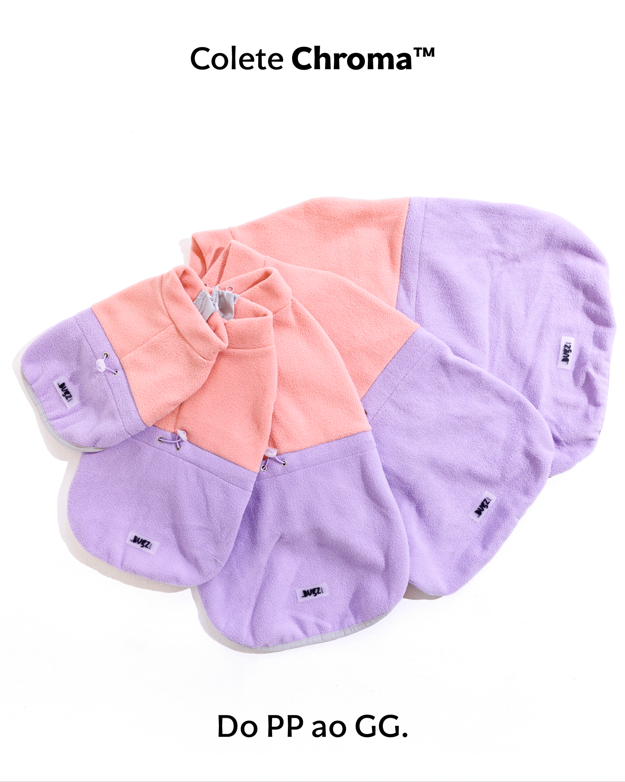 Colete Chroma roupa de frio para cachorro tamanhos PP ao GG