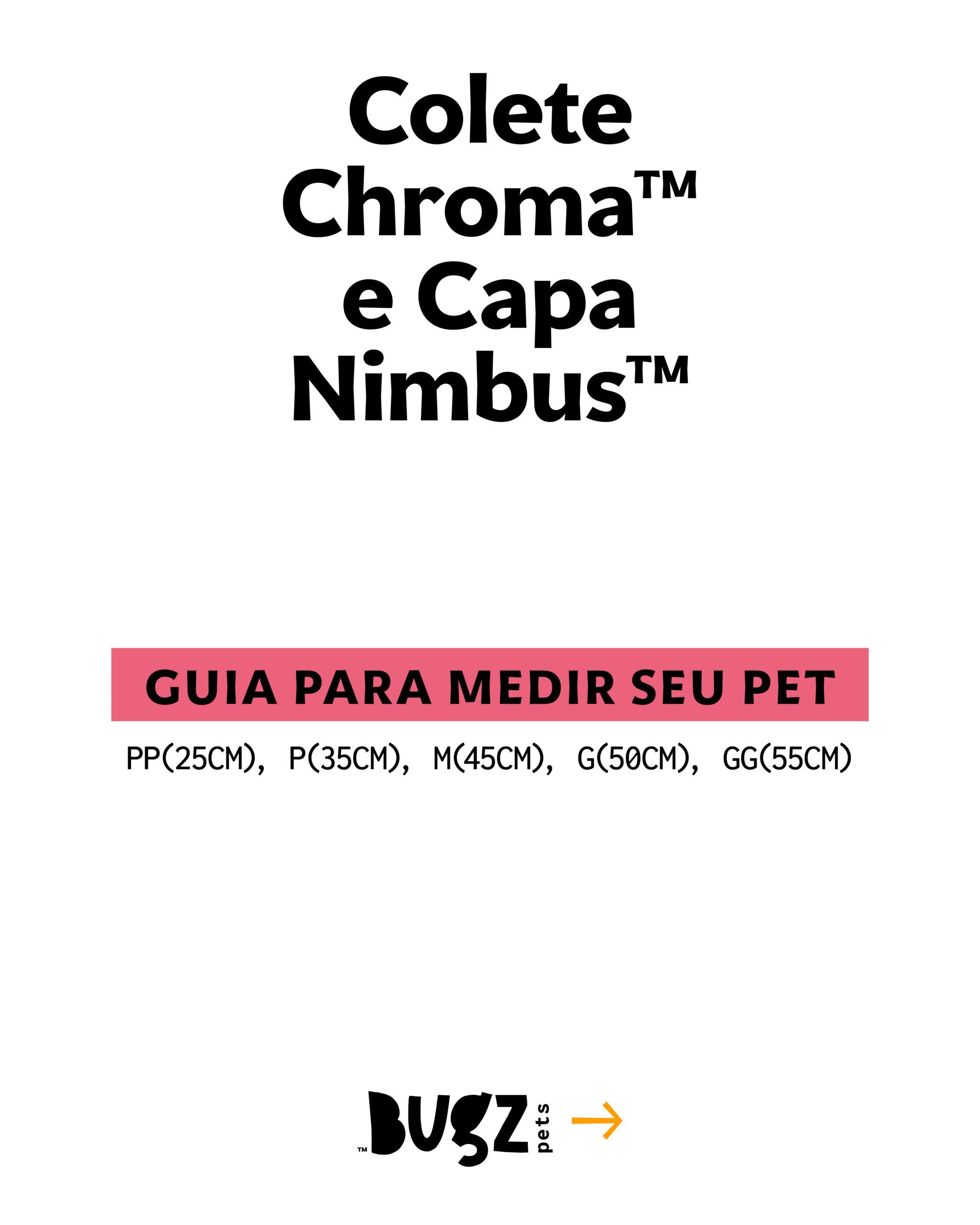Guia de medidas do Colete Chroma para cachorro